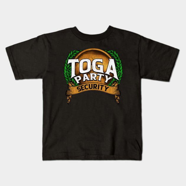 Funny Toga Party Security Guard Greek Wreath Kids T-Shirt by theperfectpresents